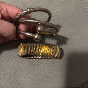 Gold and Silver Hair Clip and Bracelet Set